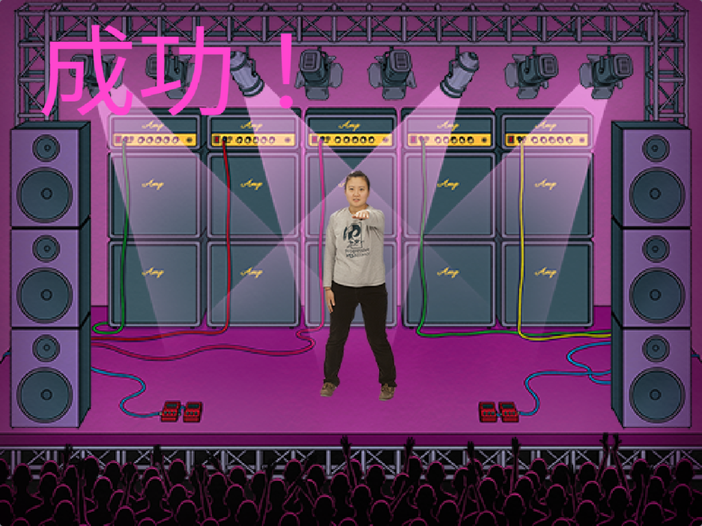 Mちゃんの「５秒で止めろ！」。成功するとライブ会場のステージでダンサーが踊り出す